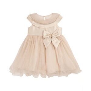 Rare Editions Mikado Collar Detail Mesh Dress